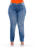 Calça Reta Feminina Jeans 6033 Plus Size Cintura Alta Chapa Barriga Com Elastano Plus Size - Fact Jeans