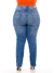 Calça Reta Feminina Jeans 6033 Plus Size Cintura Alta Chapa Barriga Com Elastano Plus Size