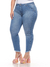 Calça Cropped Jeans Cós Alto Barra Diagonal Desfiada Recorte Lateral 5788 - comprar online