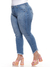 Calça Cropped Jeans Cós Alto Barra Diagonal Desfiada Recorte Lateral 5788 - Fact Jeans
