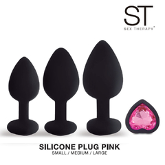 SILICONE PLUG ANAL - PINK SMALL/MEDIUM/LARGE -