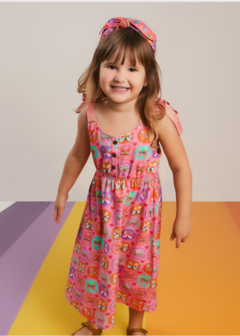 Vestido Infantil Menina Batendo Asas Alphabeto