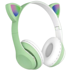 Fone Bluetooth Orelha De Gato Led Colorido (VERDE)