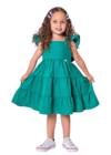 Vestido Infantil Menina Linho Verde