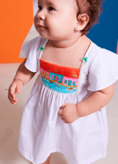 Vestido Infantil Bebê Casinha Ribeirinha Alphabeto - loja online