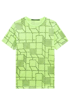 Camiseta Teen Menino Verde Neon Johnny Fox na internet