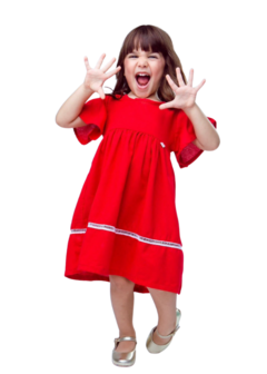 Vestido Infantil Menina Linho Vermelho na internet