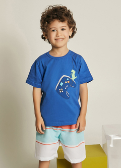 Conjunto Infantil Menino Camiseta estampa game e short tactel da Alphabeto aqui na Suricatto Moda Infantil em Aracaju Sergipe e Belo Horizonte