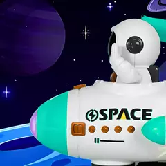 Brinquedo Foguete Astronauta Giratório 360° Luz Led Música - comprar online