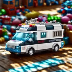 Carro Policia 77 Peças "Lego" Brinquedo com Luz Som - Suricatto Store