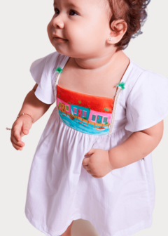 Vestido Infantil Bebê Casinha Ribeirinha Alphabeto