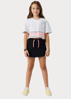 Conjunto de Blusa Boxy Over e Shorts Saia Vic&Vicky