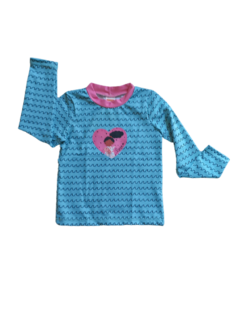 Blusa UV Infantil Menina "I Love Cat" Alphabeto