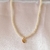 Choker de Mini Perolas com Pingente de Coração Dourado