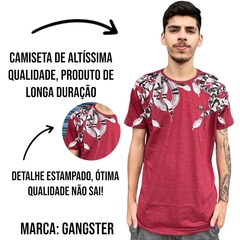 Camiseta Masculina Gangster Linha Premium Estampada Estilosa - ANJ MODAS