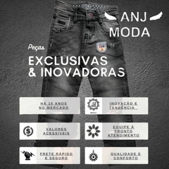 Calça Jeans Infantil Gangster Regulagem Na Cintura Premium - ANJ MODAS