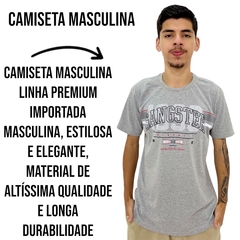 Camiseta Masculina Gansgster Malha Premium Gola Careca Estam - comprar online