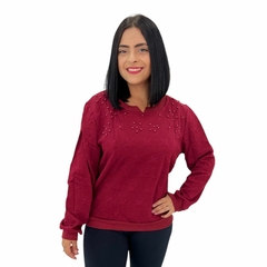 Blusa Casaco Manga Longa Moletinho Feminina Sem Capuz Basica