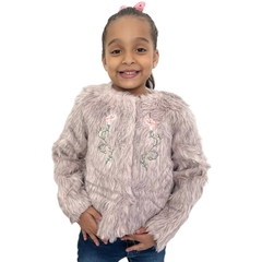 Blusa Casaco De Pelinho Menina Infantil Com Botoes Inverno