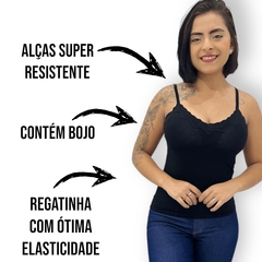 Regatinha Feminina Com Bojo Com Alcinha Detalhe Com Renda - comprar online