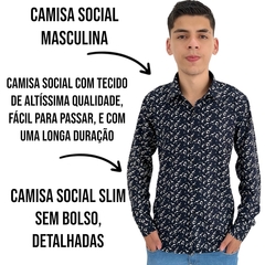 Camisa Masculina Social Casamento Festa Balada Trabalho - comprar online