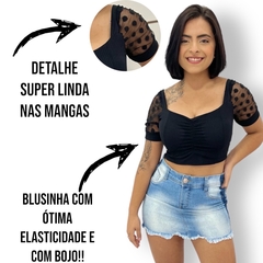 Blusinha Cropped Canelado Ribana Manguinha Blusa Feminino na internet