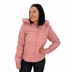 Jaqueta Feminina Forrada Casaco Inverno Peluciada Touca Pelo - comprar online