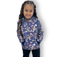 Blusa Flanelada Moletom Menina Fechada Canguru Capuz Punho - loja online