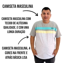 Camiseta Masculina Tamanho Grande Plus Size Gola Redonda - ANJ MODAS