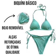 Biquíni Cortininha Com Bojo Removível Liso Moda Praia - loja online