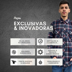 Camisa Flanelada Xadrez Masculina Manga Longa Lenhador na internet