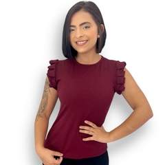 Blusinha Feminina Caneladinha Manguinha Morcego Sem Bojo - comprar online