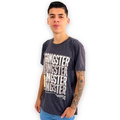 Camiseta Masculina Gangster Estampada Gola Careca na internet