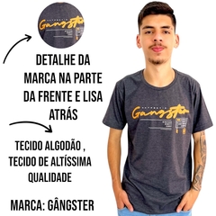 Camiseta Masculina Básica Gola Careca Gangster Estampada - ANJ MODAS