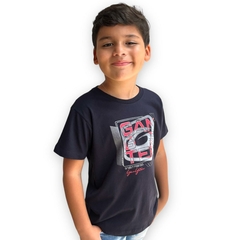 Camiseta Infantil Menino De Marca Gola Careca Estilosa na internet