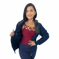 Blusa Moletom Feminina Aberta Capuz Peluciada Por Dentro - loja online