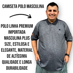 Camiseta Polo Colarinho Plus Size Masculina Linha Premium na internet