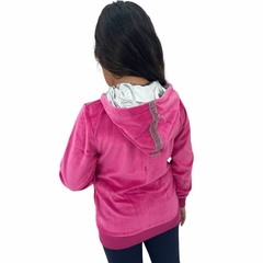 Blusa De Frio infantil Menina Veludo Ziper Capuz Estilosa - comprar online