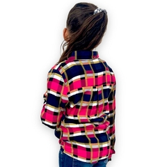 Camisa Xadrez Infantil Menina Manga Longa Festa Junina