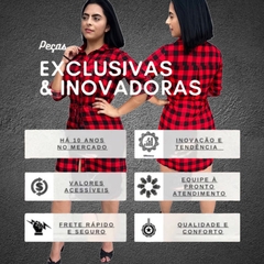 Vestido Xadrez Feminina Estilo Premum Camisão Com Cinto - ANJ MODAS