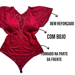 Body Bori Manguinha De Renda Tamanho Grande Moda Plus Size - comprar online