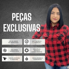 Imagem do Camisa Camisão Xadrez Feminina Flanelada Aberta Com Botões