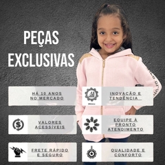 Imagem do Blusa De Frio Casaco Infantil Menina Ziper Capuz Olyns