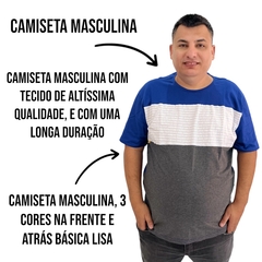 Imagem do Camiseta Masculina Tamanho Grande Plus Size Gola Redonda