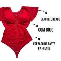 Body Bori Manguinha De Renda Tamanho Grande Moda Plus Size - comprar online