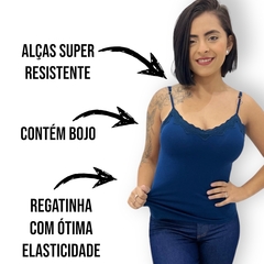 Regatinha Feminina Com Bojo Com Alcinha Detalhe Com Renda - comprar online