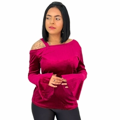 Blusinha Blusa Feminina Manga Longa Morcego Camurça Inverno