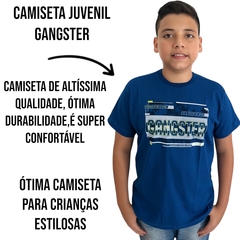 Camiseta Menino Juvenil Gola Redonda Estampada Gangster - ANJ MODAS