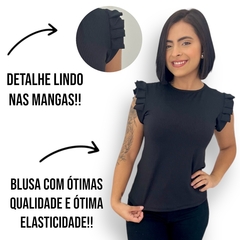 Imagem do Blusinha Feminina Caneladinha Manguinha Morcego Sem Bojo