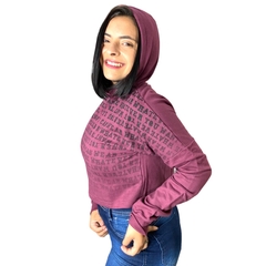 Imagem do Blusa De Frio Moletom Cropped Feminina Flanelada Canguru